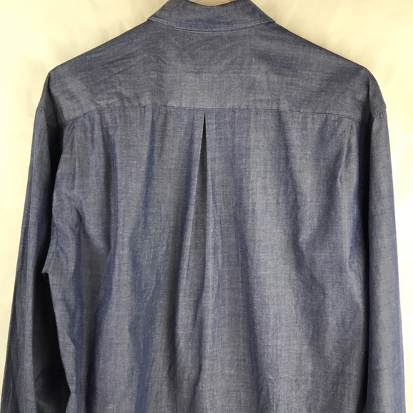 Yves Saint Laurent Mens Dress Shirt blue 15 - Picture 4 of 5